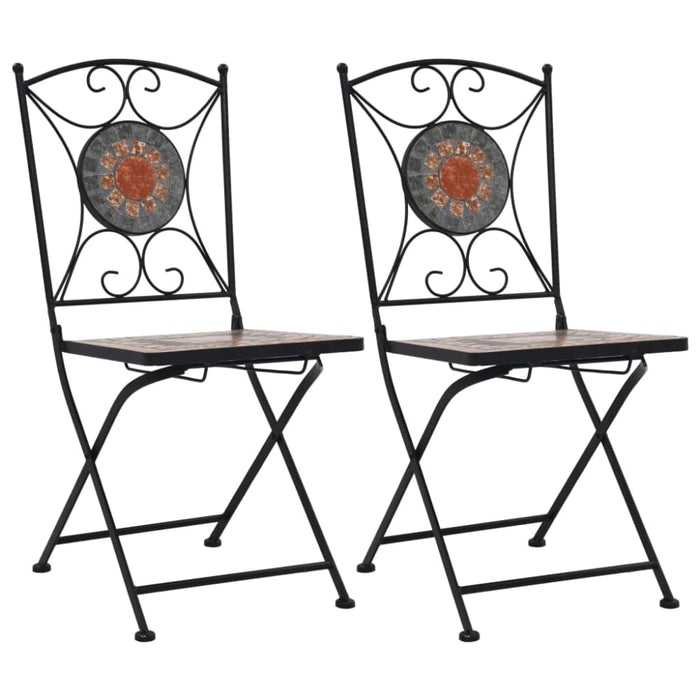 Mosaic Bistro Chairs 2 Pcs Orange Grey Alion