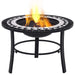 Mosaic Fire Pit Black and White Ceramic Alixo