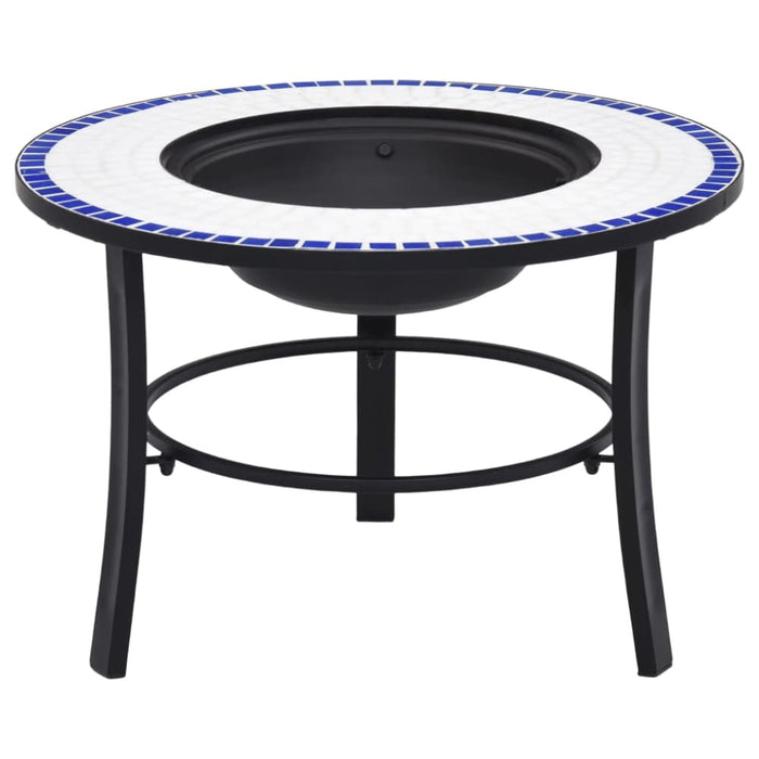 Mosaic Fire Pit Blue and White Ceramic Alixb