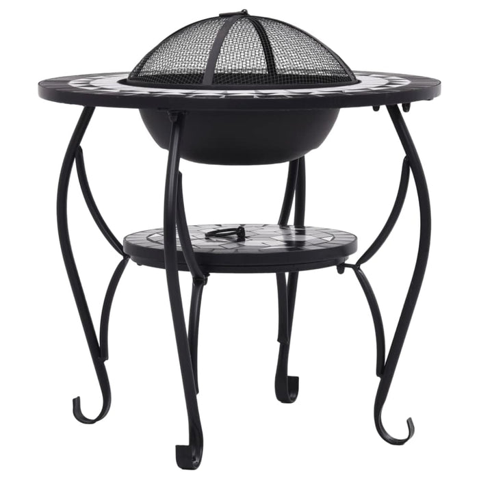 Mosaic Fire Pit Table Black and Whiteceramic Alixp