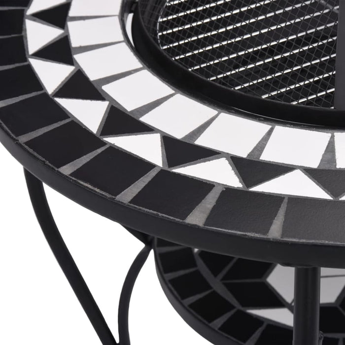 Mosaic Fire Pit Table Black and Whiteceramic Alixp