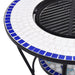 Mosaic Fire Pit Table Blue and Whiteceramic Alixa