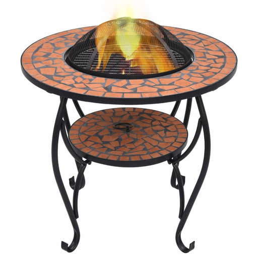 Mosaic Fire Pit Table Terracottaceramic Alixt