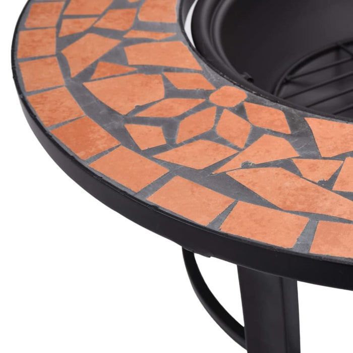 Mosaic Fire Pit Terracotta Ceramic Aliok