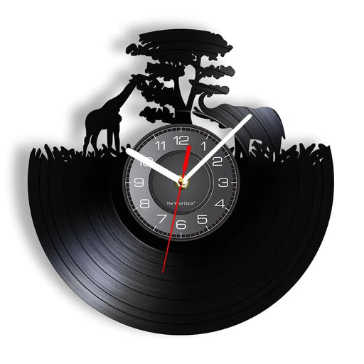 Mother and Baby Giraffe Elephant Wall Clock