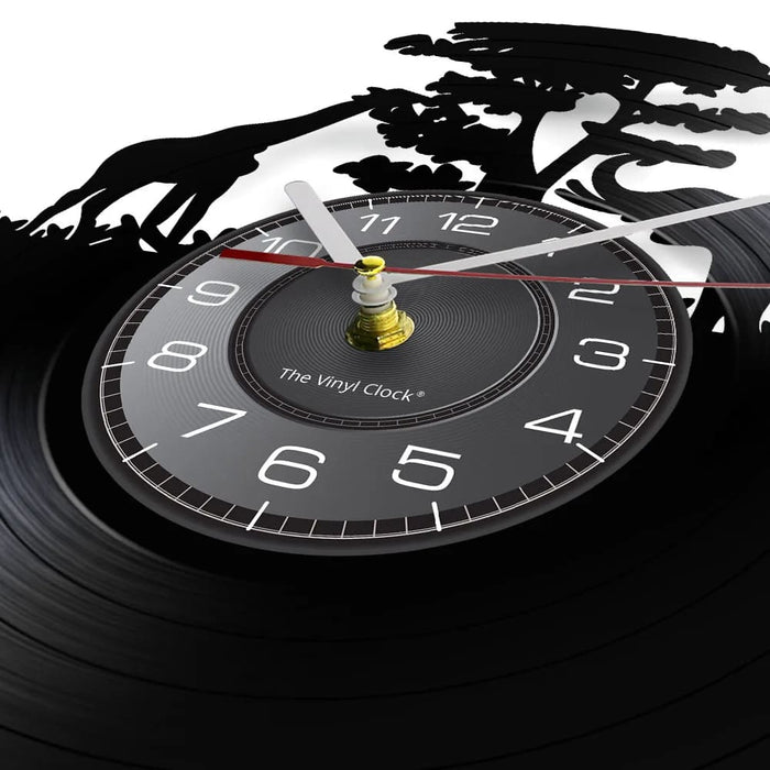 Mother and Baby Giraffe Elephant Wall Clock