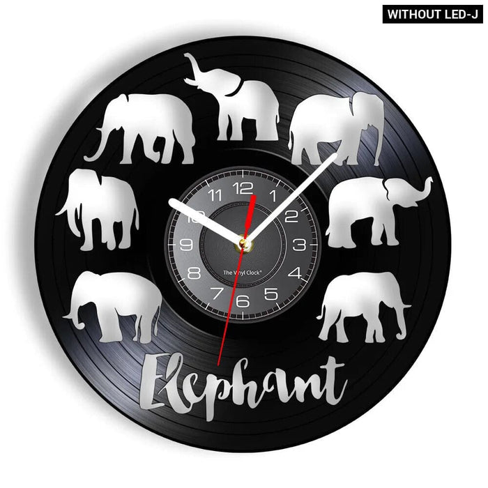 Mother and Baby Giraffe Elephant Wall Clock