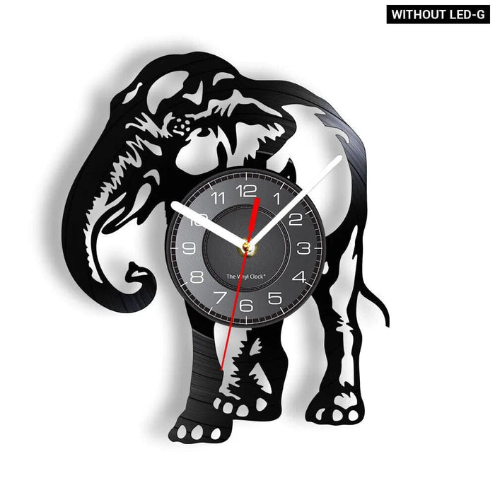 Mother and Baby Giraffe Elephant Wall Clock