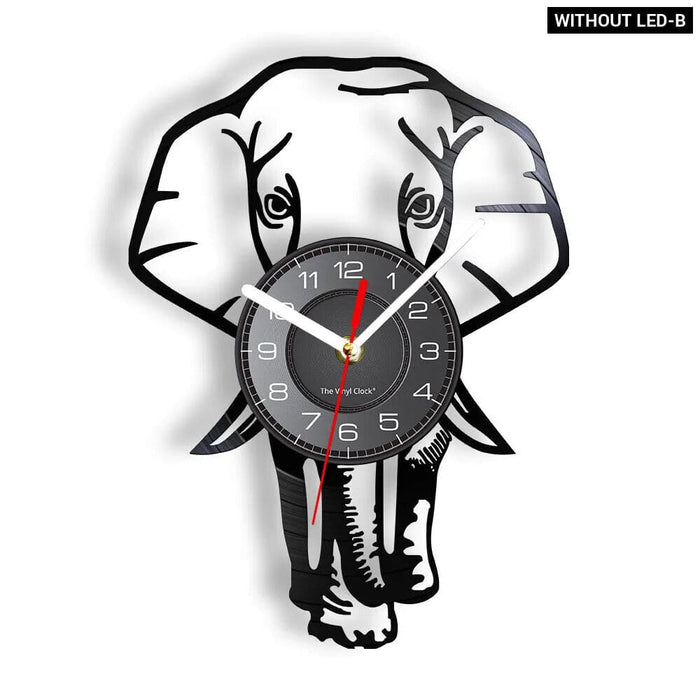 Mother and Baby Giraffe Elephant Wall Clock