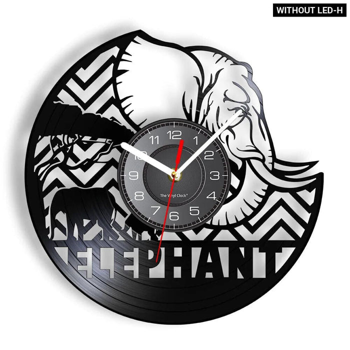 Mother and Baby Giraffe Elephant Wall Clock