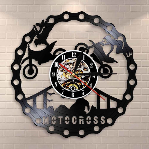 Motocross Racing Brappp Decor Modern Led Vinyl Record Wall