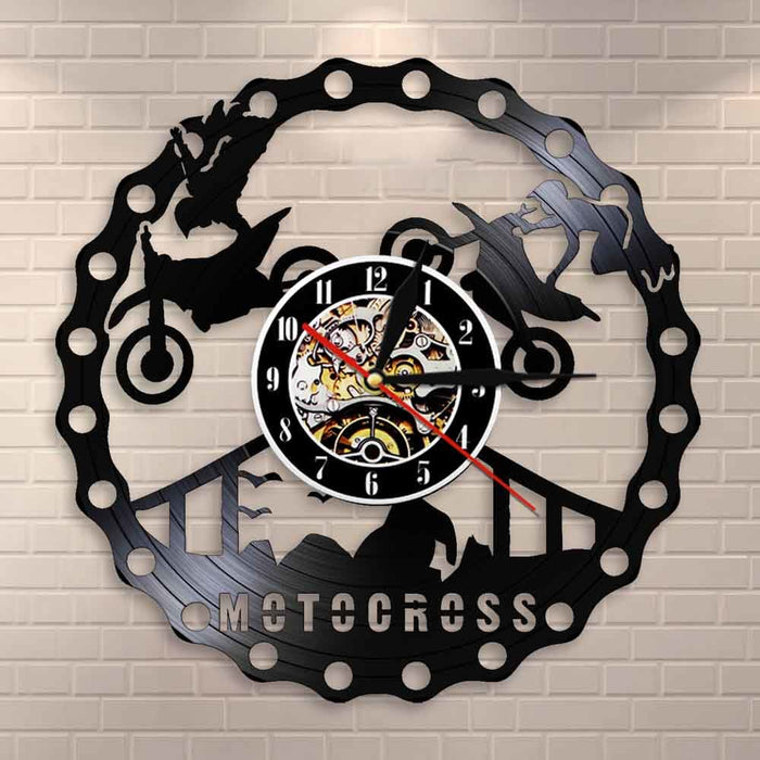Motocross Racing Brappp Decor Modern Led Vinyl Record Wall