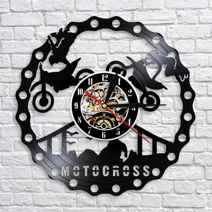 Motocross Racing Brappp Decor Modern Led Vinyl Record Wall