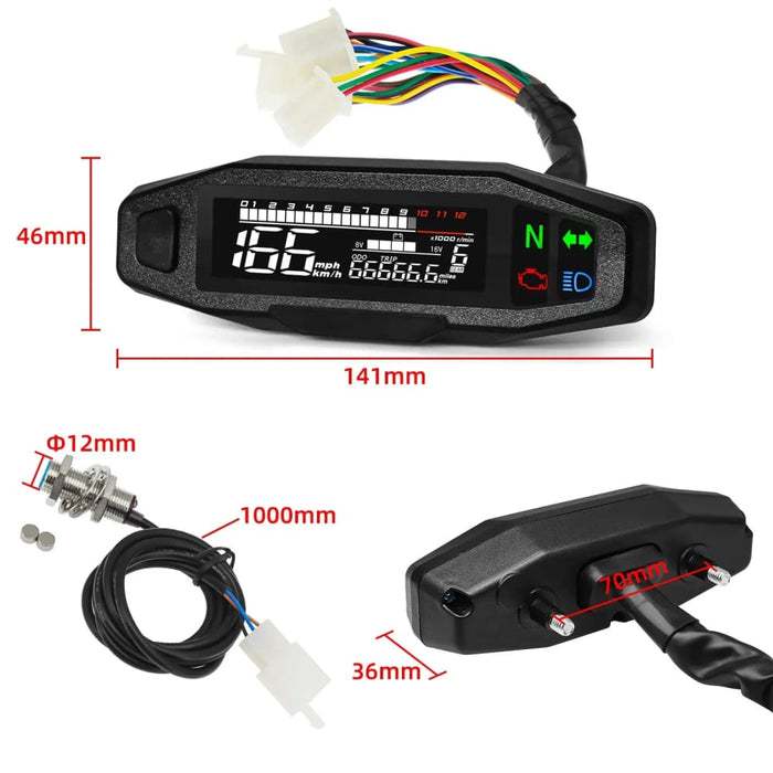 Motorcycle Speedometer With Led Display