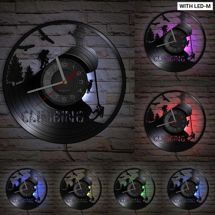 Mountain Climbing Vinyl Record Wall Clock