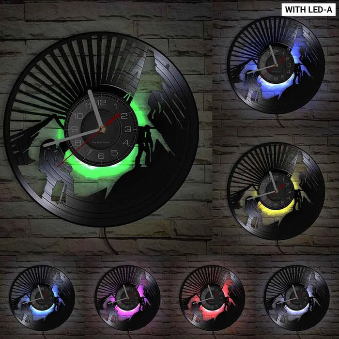 Mountain Climbing Vinyl Record Wall Clock