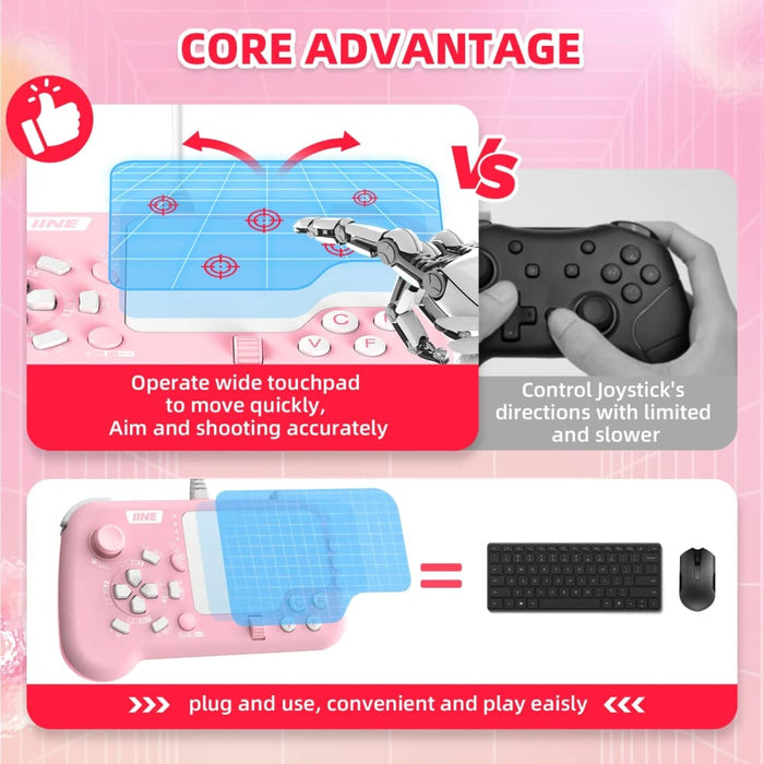 Mouse-pad Pro Controller as Keyboard and Mouse Combo Set