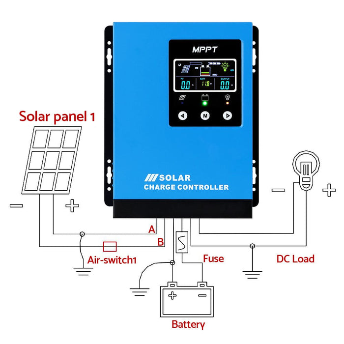 60a Mppt Solar Charge Controller Auto 12v/24v/36v/48v