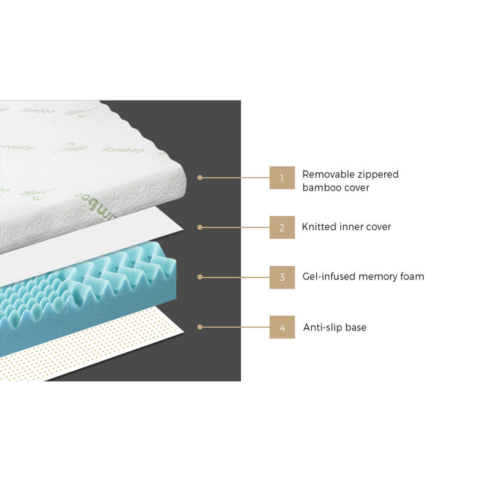 Memory Foam Mattress Topper 7-Zone 8Cm King