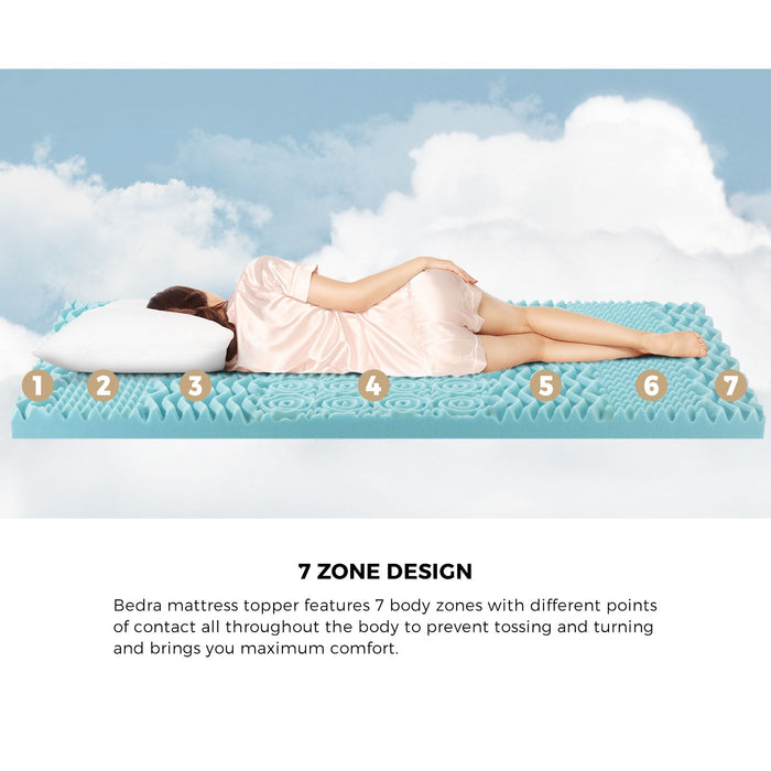 Memory Foam Mattress Topper 7-Zone 8Cm King