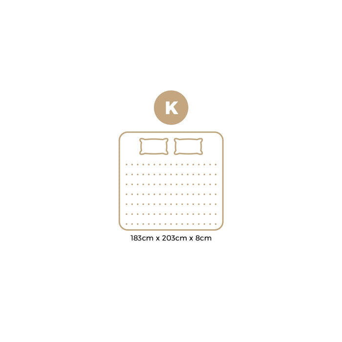 Memory Foam Mattress Topper 7-Zone 8Cm King