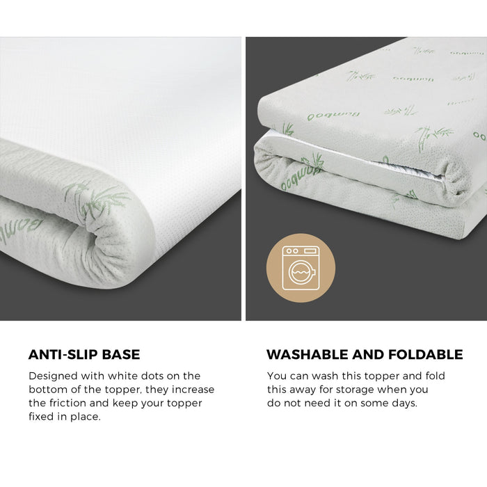 Memory Foam Mattress Topper Cool Gel Bed Pad Mat 7-Zone Underlay 5 / 8Cm