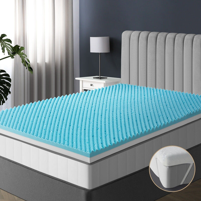 Memory Foam Mattress Topper Reversible Cool Gel Bed Mat 10Cm King