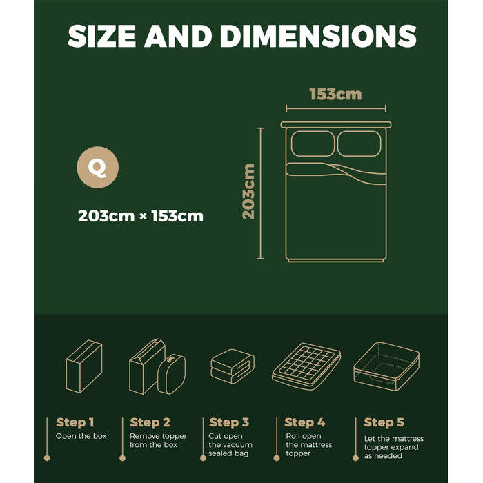 Bamboo Charcoal Pillowtop Mattress Topper Protector Cover Queen