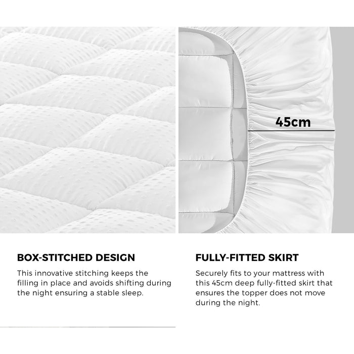 Mattress Topper Luxury Pillowtop Airflow Mesh Bed Protector Mat 5Cm Queen