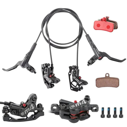 Mtb 4 Piston Hydraulic Brake Set With Silicone Cover