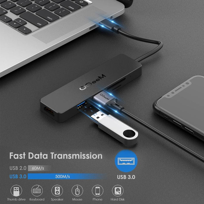 Multi Usb 3.1 Hub to Hdmi 3.0 Tf Sd Adapter for Ipad Pro