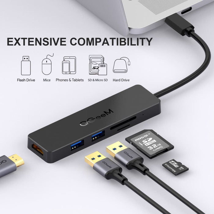 Multi Usb 3.1 Hub to Hdmi 3.0 Tf Sd Adapter for Ipad Pro