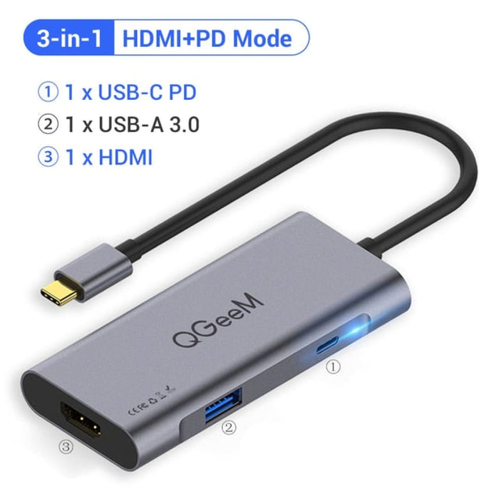 Multi Usb 3.1 Hub to Hdmi 3.0 Tf Sd Adapter for Ipad Pro
