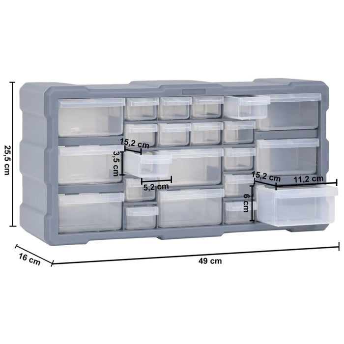 Multi-drawer Organiser with 22 Drawers 49x16x25.5 Cm Oaipna
