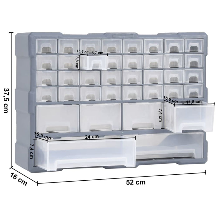 Multi-drawer Organiser with 40 Drawers 52x16x37.5 Cm Oaipin