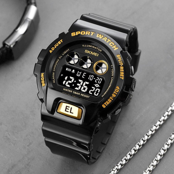 Multi-function Led Digital Watch with Pu Band