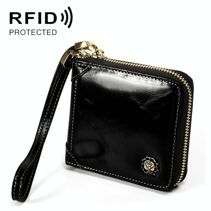 Multi Function Rfid Leather Wallet With Lanyard
