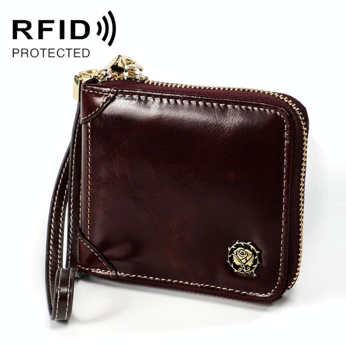 Multi Function Rfid Leather Wallet With Lanyard