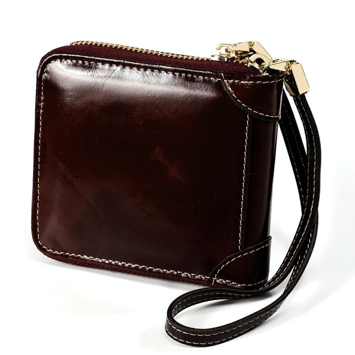 Multi Function Rfid Leather Wallet With Lanyard