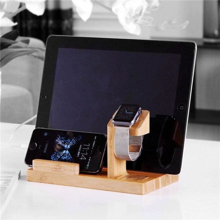 Multi - functional Wood Bamboo Universal Charging Stand