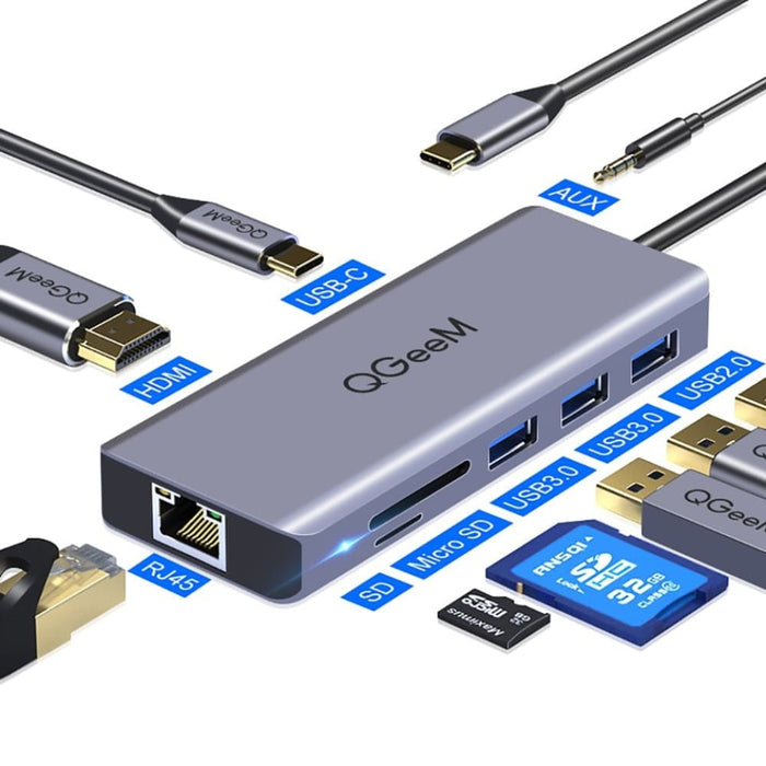Multi Usb Hub Type c 3.0 Hdmi Vga Micro Sd Card Readers