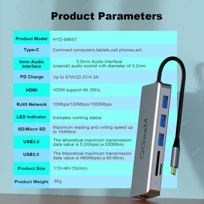 Multi Usb Hub Type c 3.0 Hdmi Vga Micro Sd Card Readers