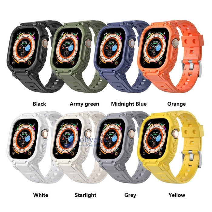 Multicolour Bumper Rugged Strap Case for Apple Watch