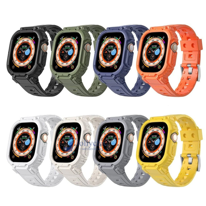 Multicolour Bumper Rugged Strap Case for Apple Watch