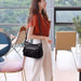 Multilayered Pu Leather Shoulder Bag
