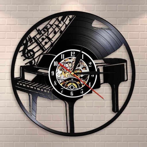 Musical Instrument Piano Led Vinyl Record Wall Clock Notes