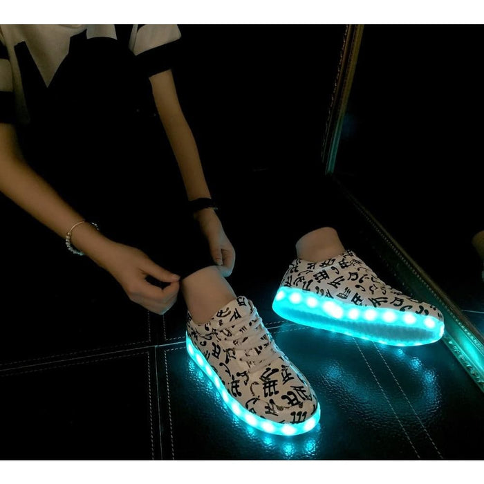 Musical Note Glowing Led Usb Charging All Sizes Sneakers