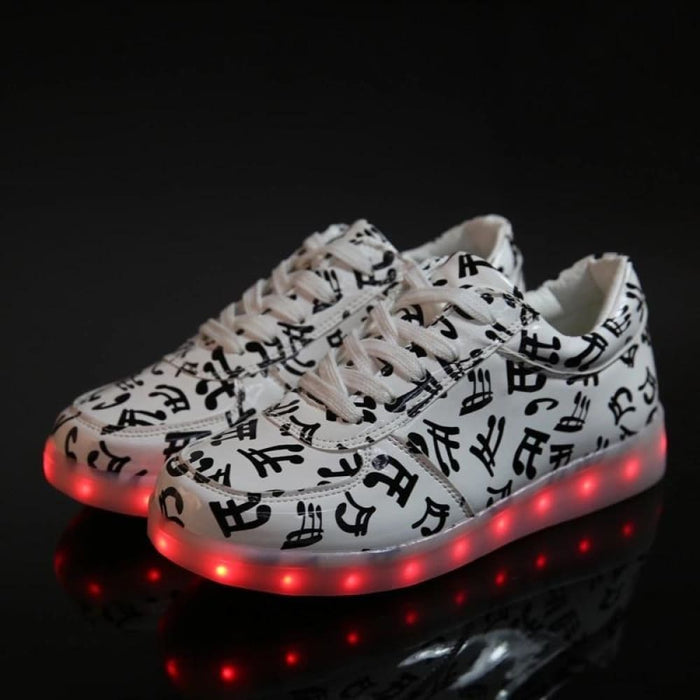 Musical Note Glowing Led Usb Charging All Sizes Sneakers