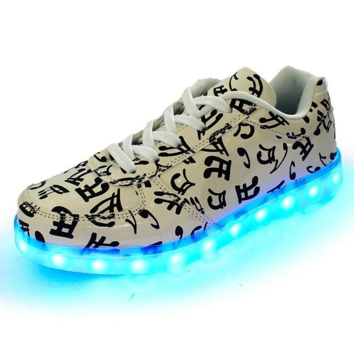 Musical Note Glowing Led Usb Charging All Sizes Sneakers