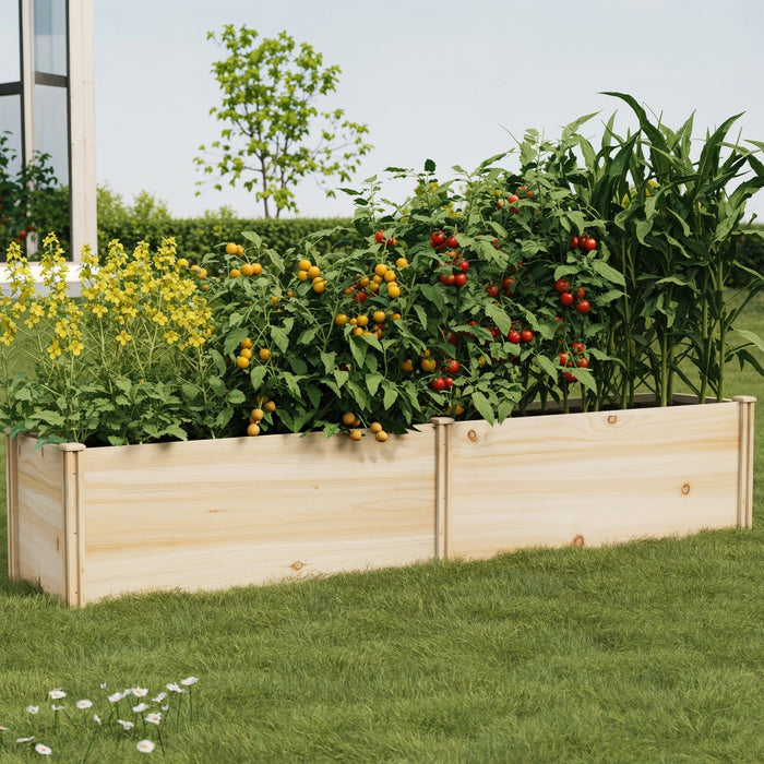 Garden Bed 240X45X45Cm Raised Wooden Planter Box Container Growing Plant